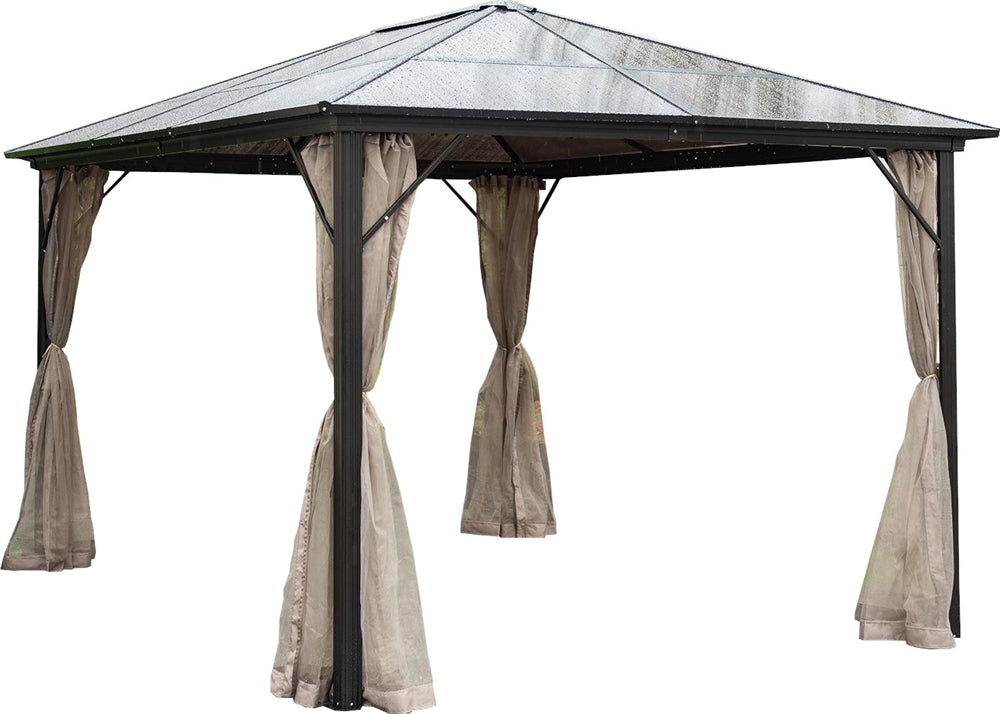 Garden Canopy Weybridge | size: Length: 300cm, Width: 400cm, Height: 263cm | color: Brown | image: 1 | variant: 1000703