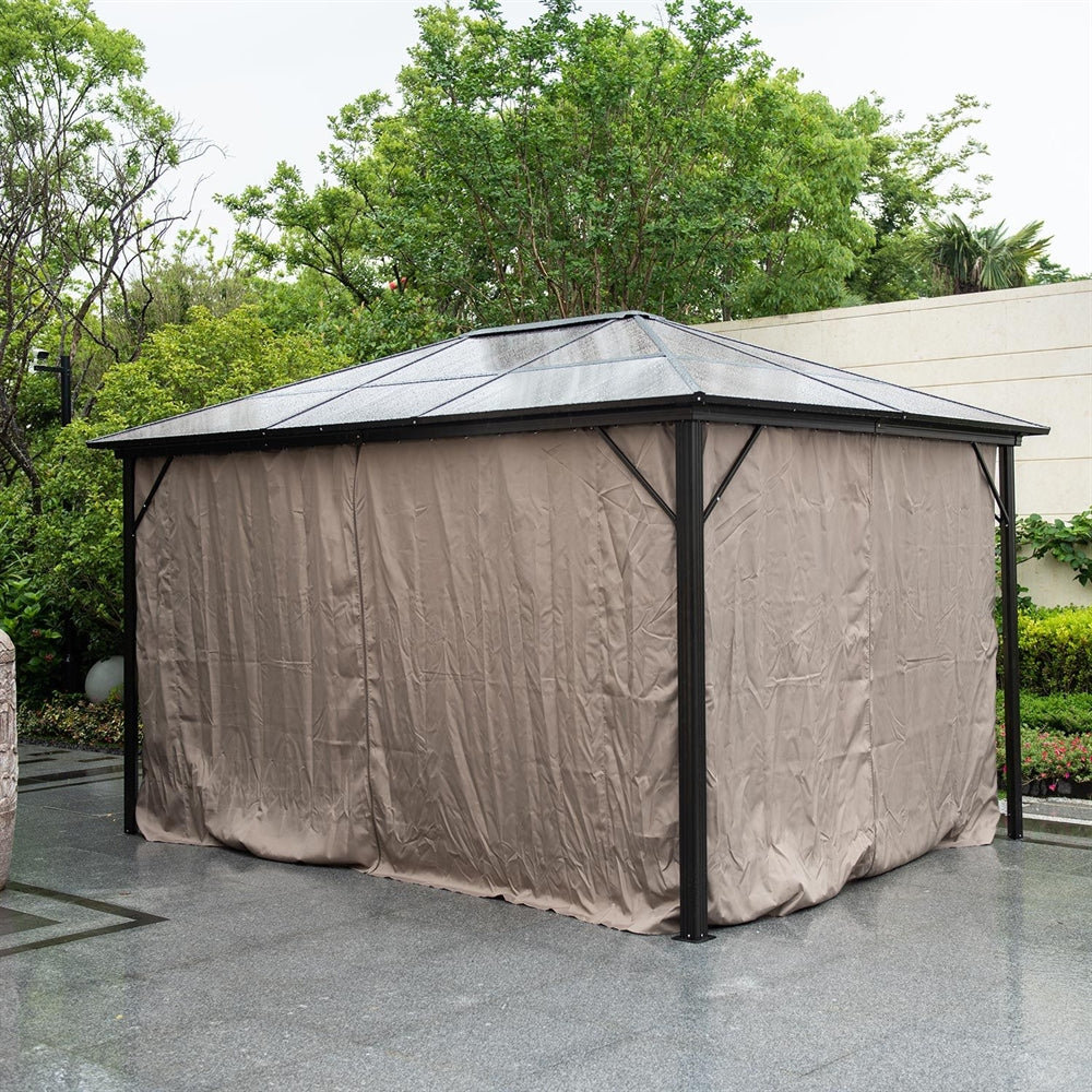 Garden Canopy Weybridge | size: Length: 300cm, Width: 400cm, Height: 263cm | color: Brown | image: 4 | variant: 1000703