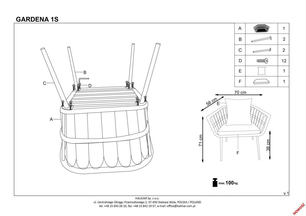 Garden Chair East Varese | size: Width: 70cm, Height: 71cm | color: Brown | image: 2 | variant: 1006585