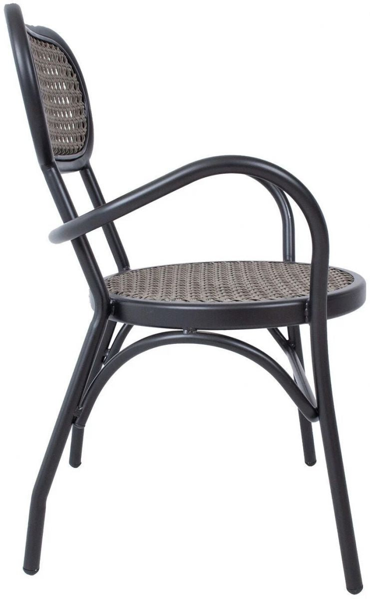 Garden Chair East Wells | size: Width: 56cm, Height: 83cm, Depth: 62cm | color: Brown/Black | image: 3 | variant: 1005720