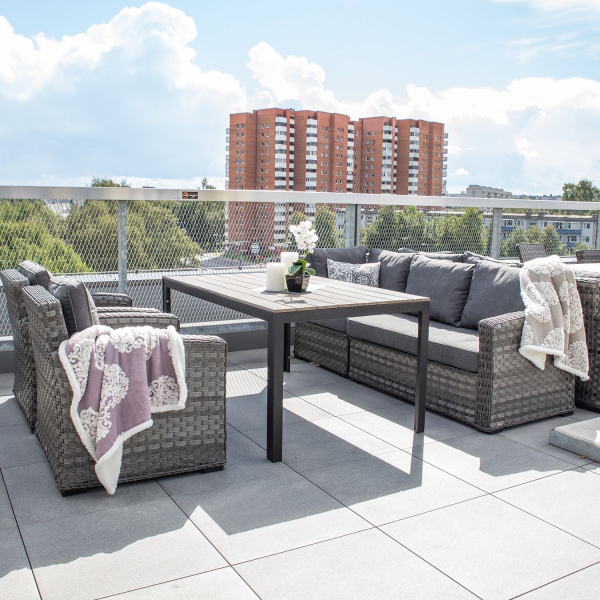 Garden Modular Sofa East Inverness | size: Length: 81cm, Height: 78cm, Depth: 81cm | color: Gray | image: 4 | variant: 1004853