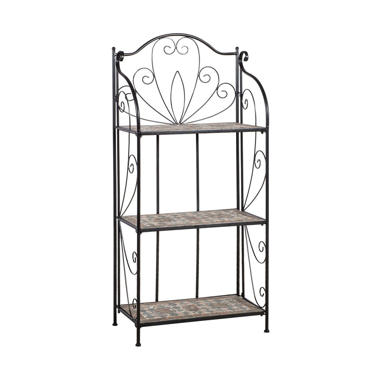 Garden Shelf Mosaic | size: Length: 60cm, Width: 30cm, Height: 128cm | color: Black | image: 1 | variant: 1010735