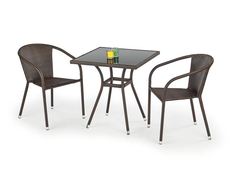 Garden Table East Como | size: Length: 70cm, Width: 70cm, Height: 74cm | color: Brown | image: 2 | variant: 1006589