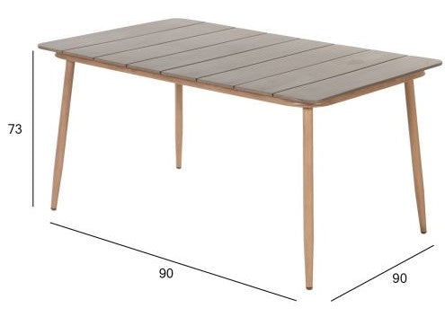 Garden Table East Lausanne | size: Length: 147cm, Width: 90cm, Height: 73cm | color: Beige | image: 4 | variant: 1005775