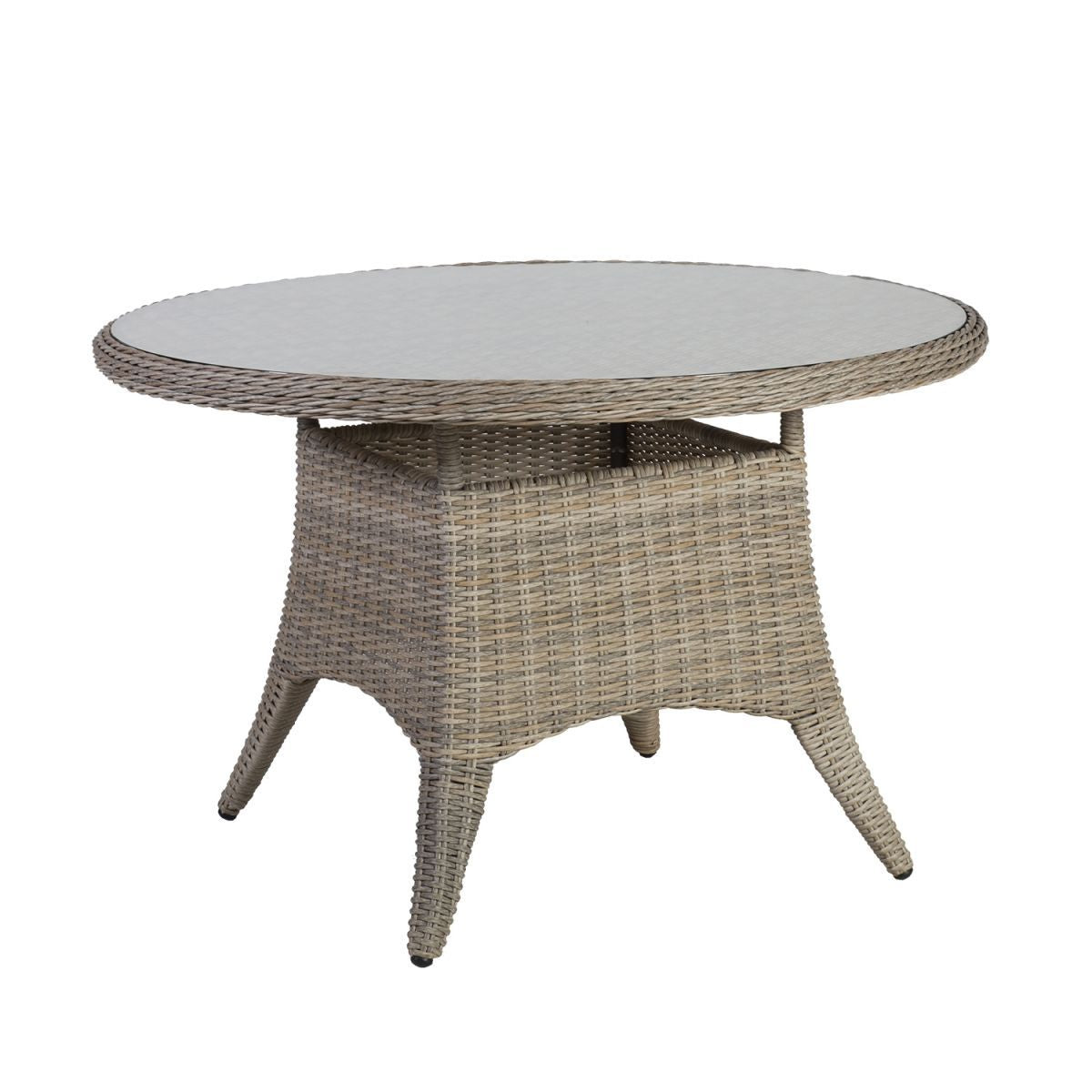 Garden Table East Stirling | size: Length: 120cm, Width: 120cm, Height: 75cm, Diameter: 120cm | color: Beige | image: 1 | variant: 1004897