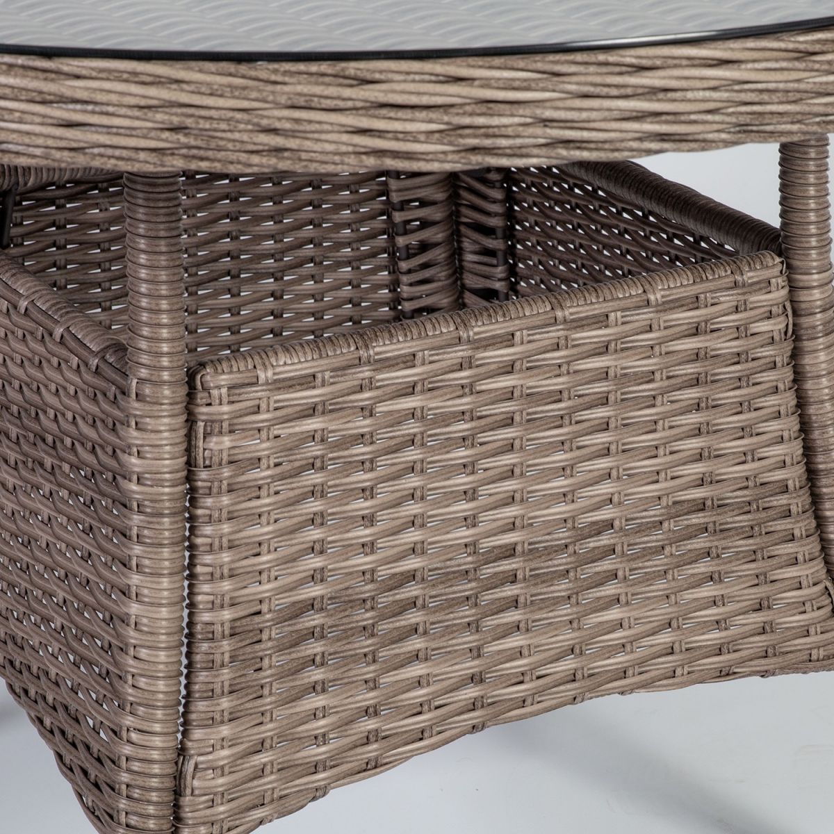 Garden Table East Tenby | size: Length: 110cm, Width: 110cm, Height: 73cm, Diameter: 110cm | color: Beige | image: 3 | variant: 1004892