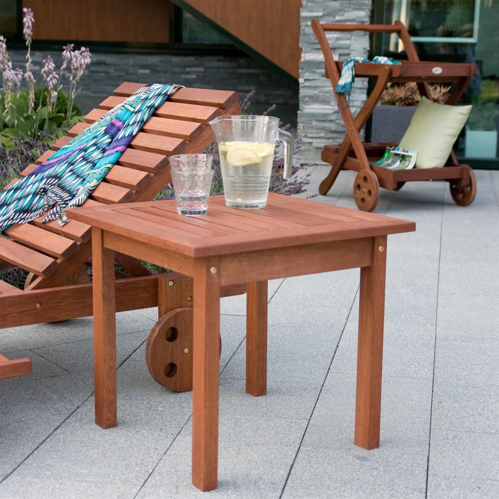 Garden Table East Worcester | size: Length: 50cm, Width: 50cm, Height: 50cm | color: Brown | image: 2 | variant: 1005899