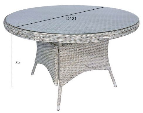Garden Table Kirkwall | size: Length: 121cm, Width: 121cm, Height: 75cm, Diameter: 121cm | color: Gray | image: 4 | variant: 1005771
