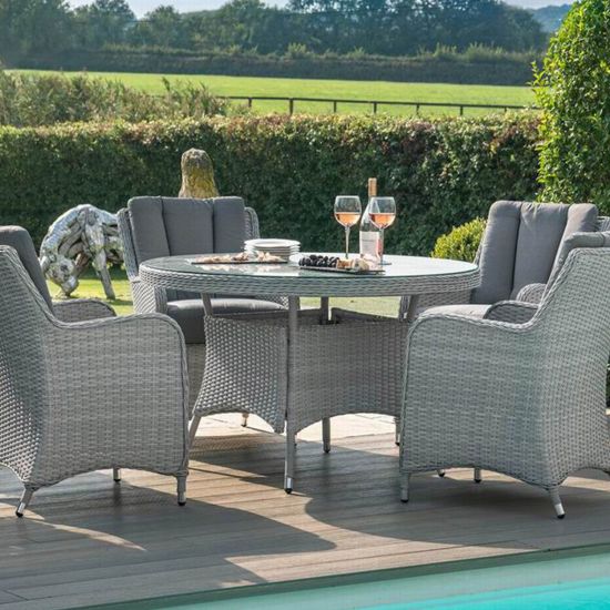 Garden Table Kirkwall | size: Length: 121cm, Width: 121cm, Height: 75cm, Diameter: 121cm | color: Gray | image: 5 | variant: 1005771
