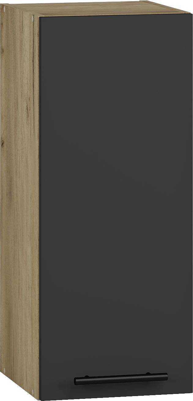 Hanging Cabinet Linkoping | size: Width: 30cm, Height: 72cm | color: Black/Oak | image: 1 | variant: 1007520