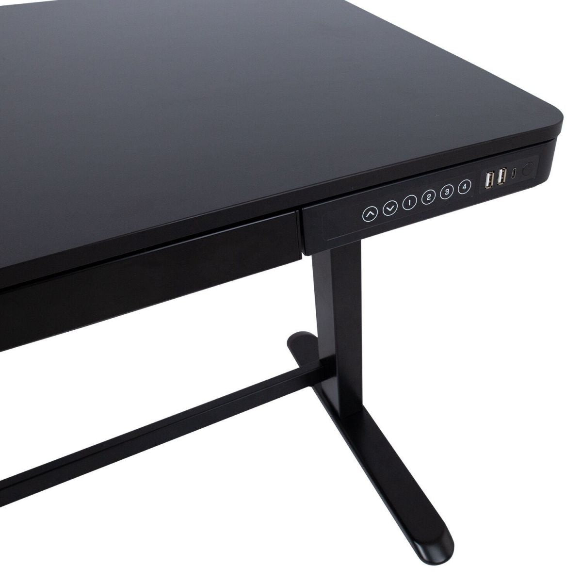 Height Adjustable Desk Bologna | size: Length: 60cm, Width: 120cm, Height: 121cm | color: Black / Black | image: 1 | variant: 1005900