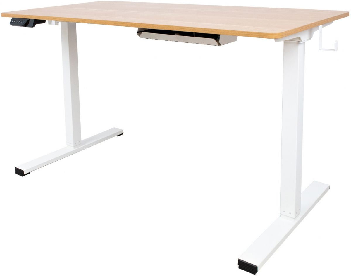 Height Adjustable Desk Bologna | size: Length: 60cm, Width: 120cm, Height: 121cm | color: Oak / White | image: 0 | variant: 1001508