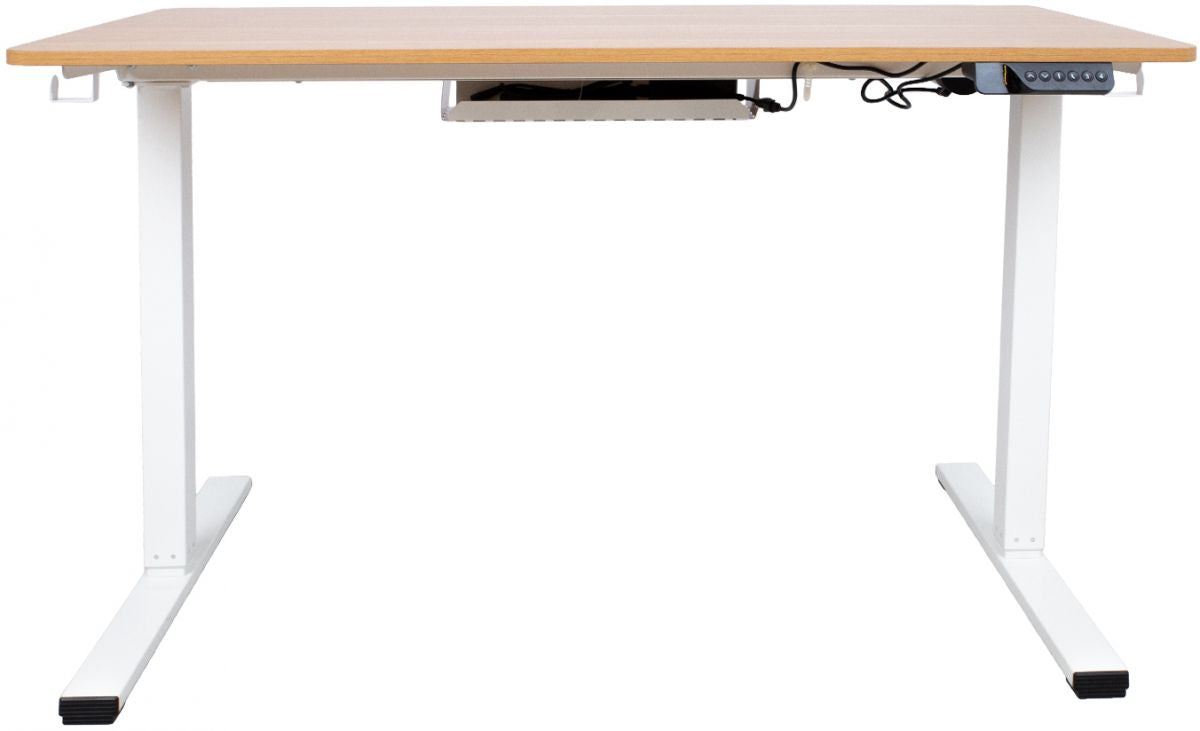 Height Adjustable Desk Bologna | size: Length: 60cm, Width: 120cm, Height: 121cm | color: Oak / White | image: 1 | variant: 1001508