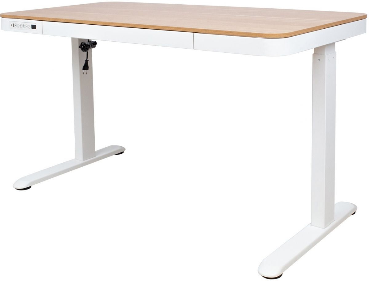 Height Adjustable Desk Bologna | size: Length: 70cm, Width: 120cm, Height: 121cm | color: Oak / White | image: 0 | variant: 1005905