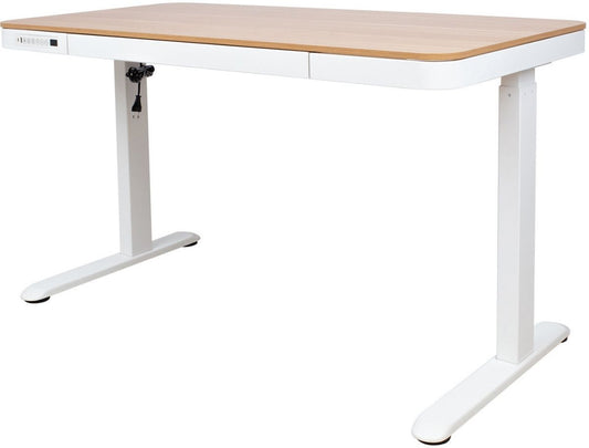 Height Adjustable Desk Bologna | size: Length: 70cm, Width: 120cm, Height: 121cm | color: Oak / White | image: 0 | variant: 1005905