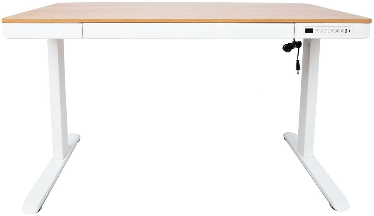 Height Adjustable Desk Bologna | size: Length: 70cm, Width: 120cm, Height: 121cm | color: Oak / White | image: 1 | variant: 1005905