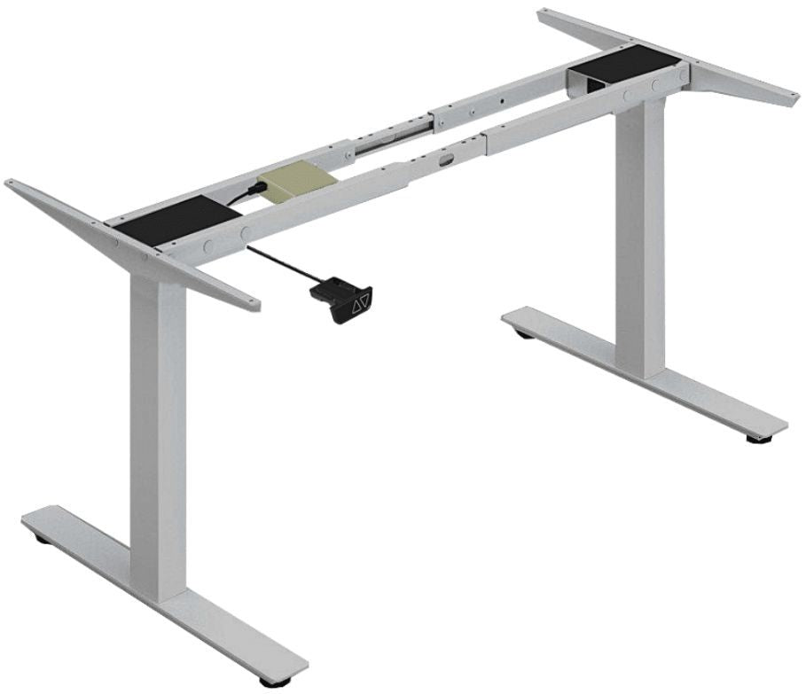 Height Adjustable Desk East Canterbury | size: Length: 70cm, Width: 120cm, Height: 129.1cm | color: Gray / Gray | image: 3 | variant: 1004655
