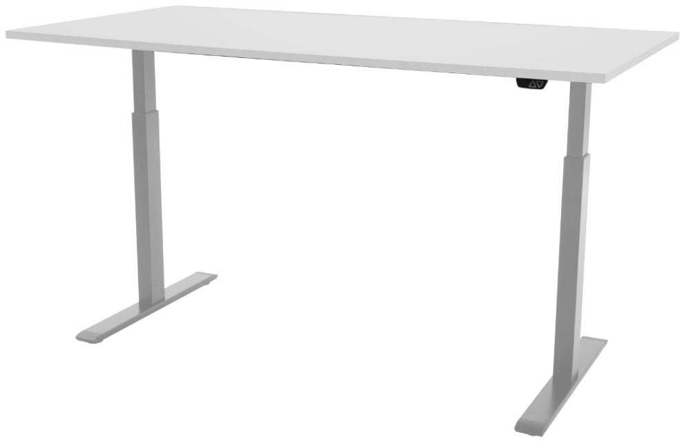 Height Adjustable Desk East Stratford | size: Length: 70cm, Width: 100cm, Height: 117.5cm | color: White / Gray | image: 1 | variant: 1004702