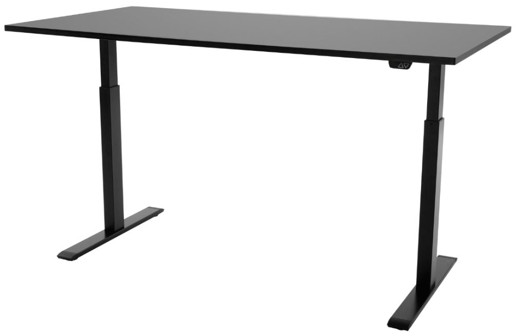 Height Adjustable Desk East Stratford | size: Length: 70cm, Width: 140cm, Height: 117.5cm | color: Black / Black | image: 1 | variant: 1004721