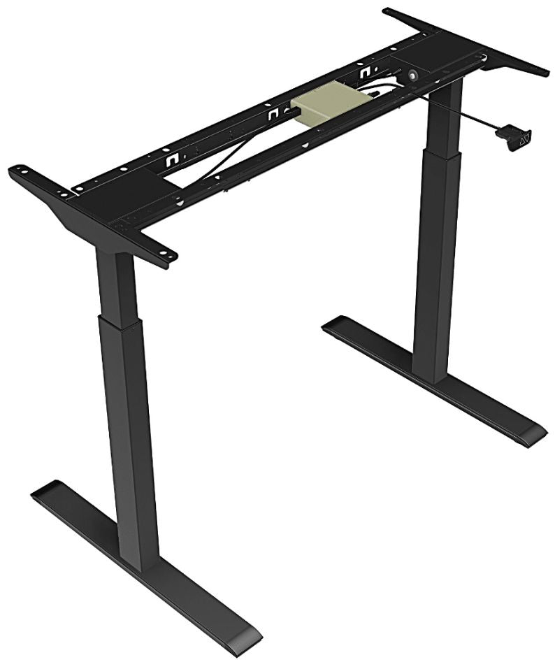 Height Adjustable Desk East Stratford | size: Length: 70cm, Width: 140cm, Height: 117.5cm | color: Black / Black | image: 3 | variant: 1004721