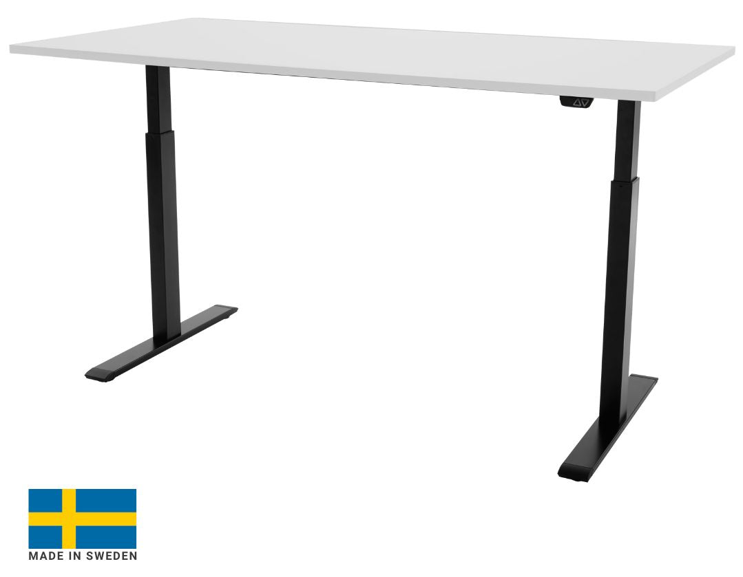 Height Adjustable Desk East Stratford | size: Length: 70cm, Width: 140cm, Height: 117.5cm | color: White / Black | image: 0 | variant: 1004720