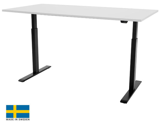 Height Adjustable Desk East Stratford | size: Length: 70cm, Width: 140cm, Height: 117.5cm | color: White / Black | image: 0 | variant: 1004720