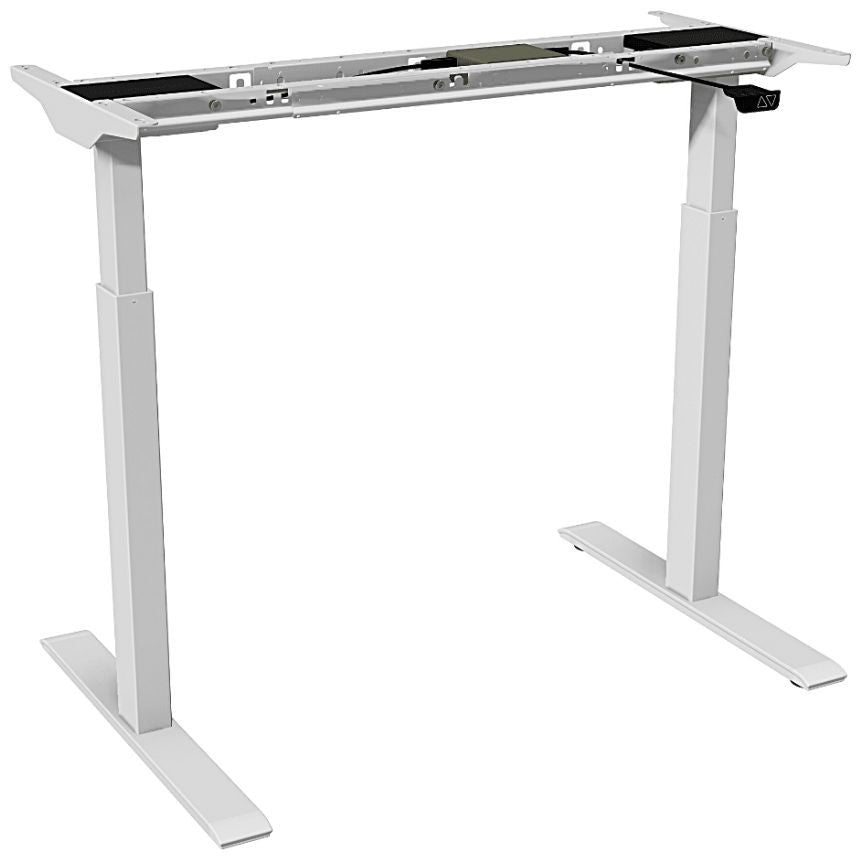 Height Adjustable Desk East Stratford | size: Length: 70cm, Width: 140cm, Height: 117.5cm | color: White / White | image: 3 | variant: 1004717