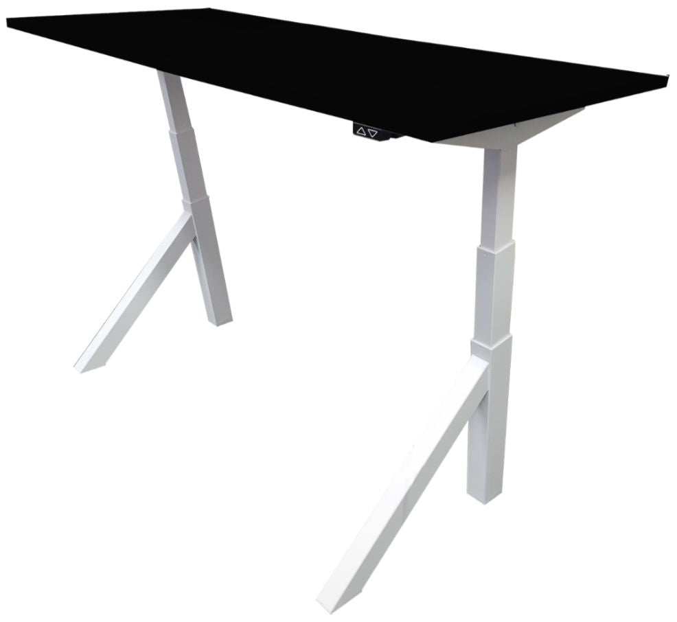 Height Adjustable Desk East Windsor | size: Length: 70cm, Width: 120cm, Height: 114.6cm | color: Black / White | image: 1 | variant: 1004678