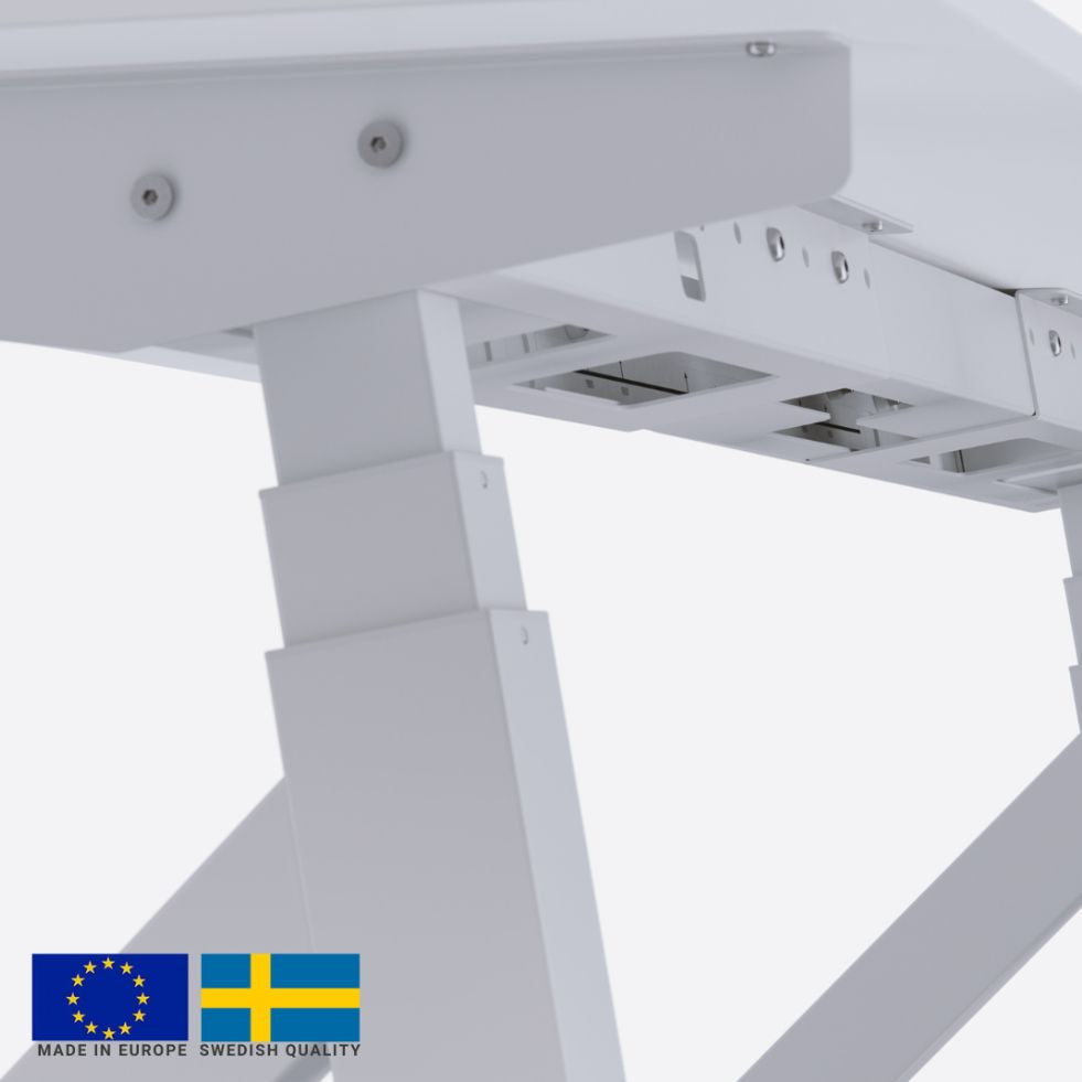Height Adjustable Desk East Windsor | size: Length: 70cm, Width: 120cm, Height: 114.6cm | color: Gray / White | image: 3 | variant: 1004677