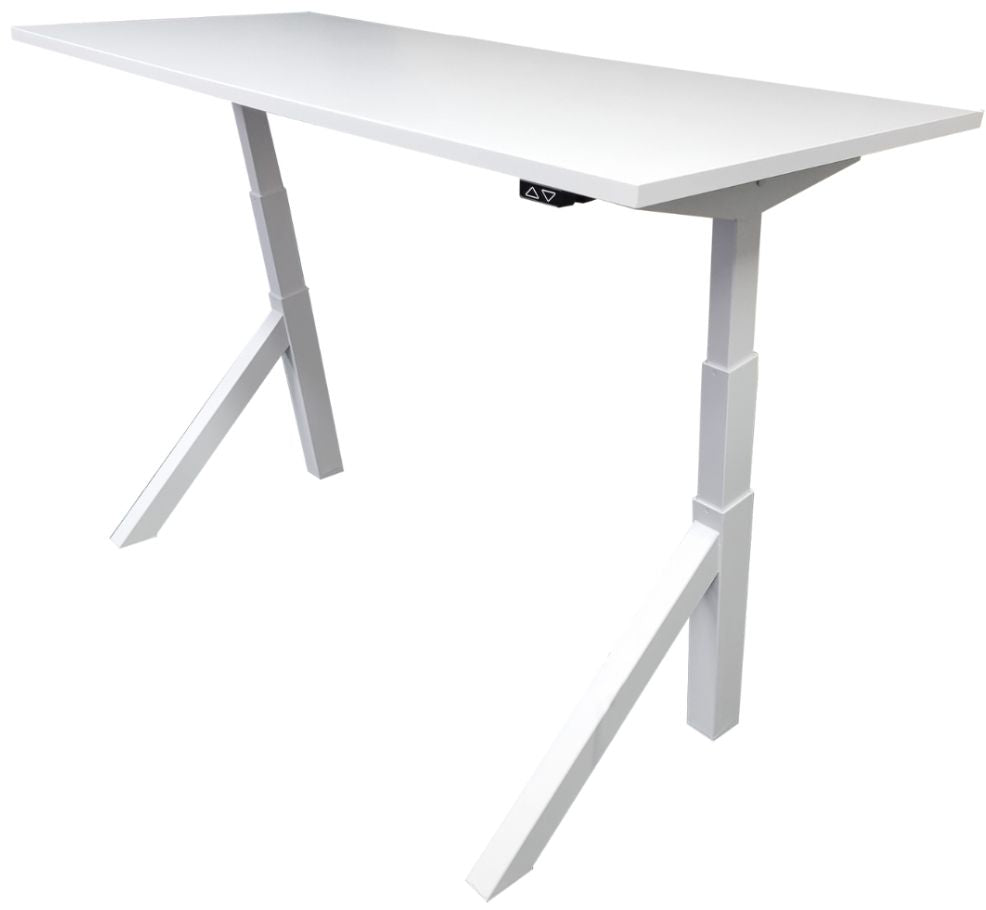 Height Adjustable Desk East Windsor | size: Length: 70cm, Width: 120cm, Height: 114.6cm | color: White / White | image: 1 | variant: 1004676