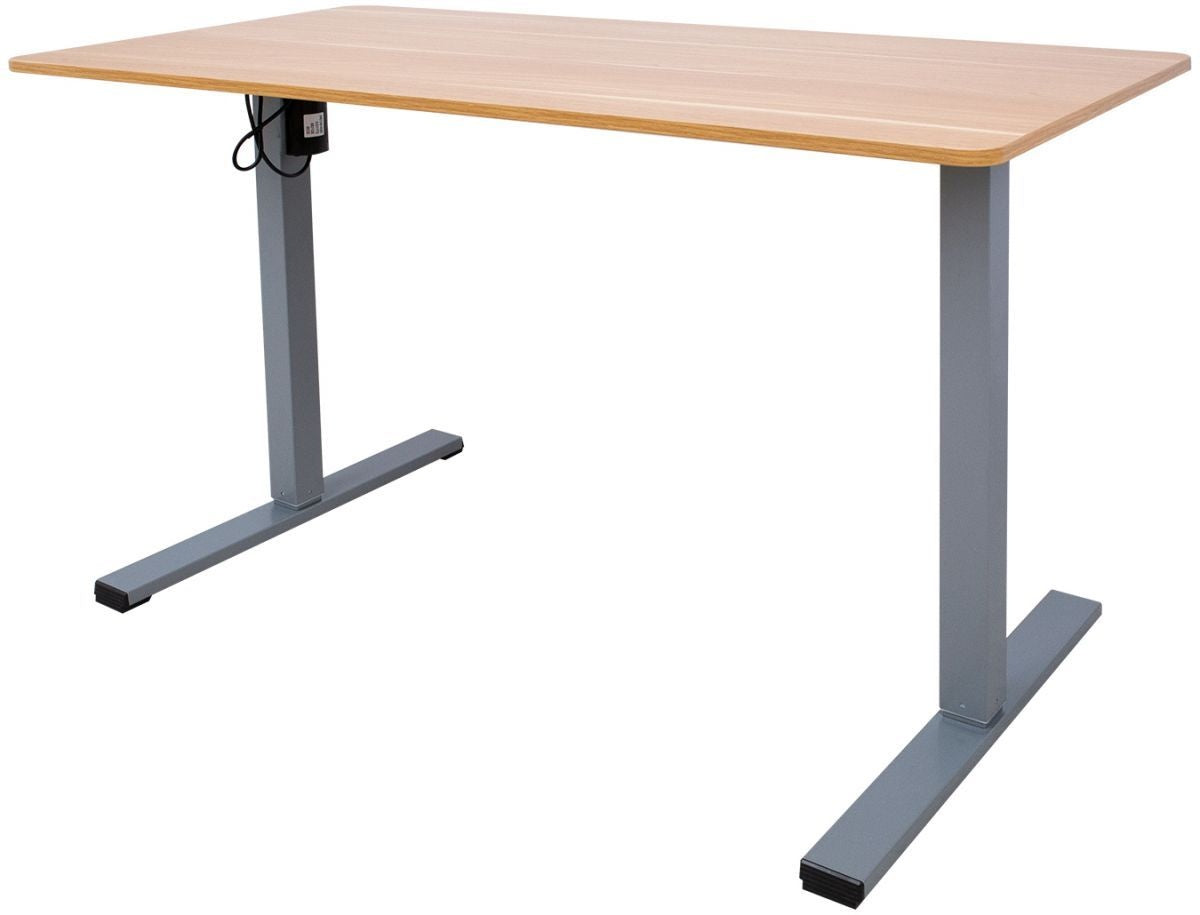 Height Adjustable Desk Verona | size: Length: 70cm, Width: 140cm, Height: 116cm | color: Nut tree / Gray | image: 0 | variant: 1005918