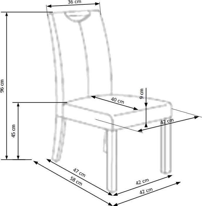 Kitchen Chair Caro | size: Width: 42cm, Height: 96cm, Depth: 58cm | color: Beige | image: 5 | variant: 1011444