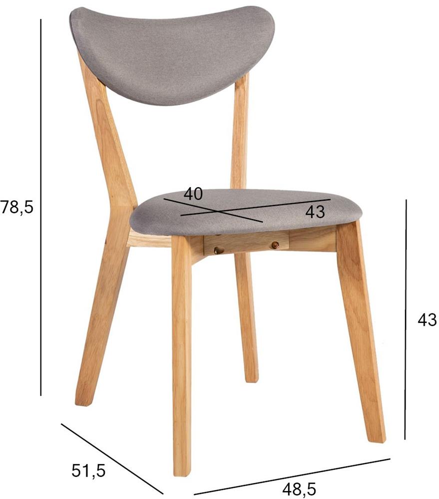 Kitchen Chair East Baldock | size: Width: 51.5cm, Height: 78.5cm, Depth: 48.5cm | color: Gray | image: 3 | variant: 1006200