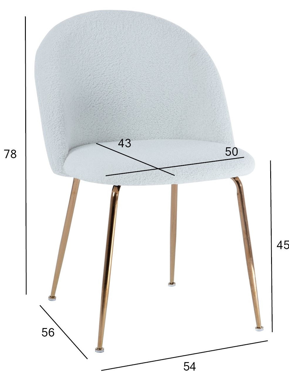 Kitchen Chair East Catania | size: Width: 54cm, Height: 78cm, Depth: 56cm | color: White | image: 6 | variant: 1005718