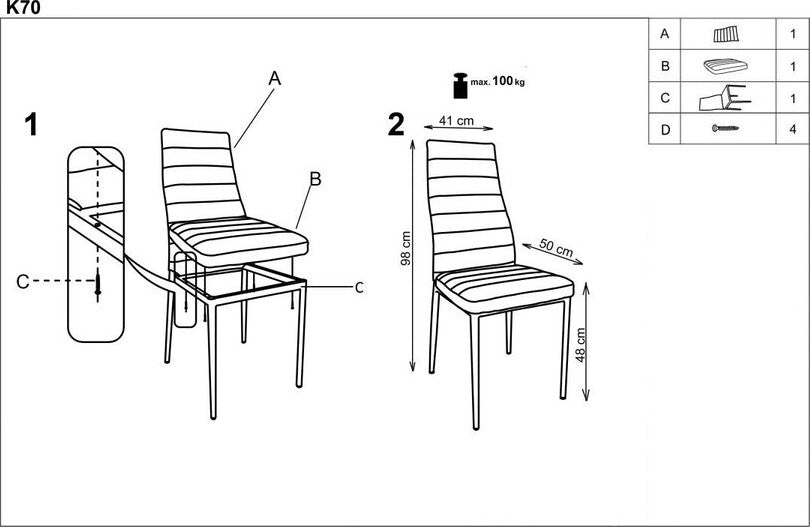 Kitchen Chair East Hull | size: Width: 43cm, Height: 97cm, Depth: 49cm | color: Gray | image: 8 | variant: 1006938