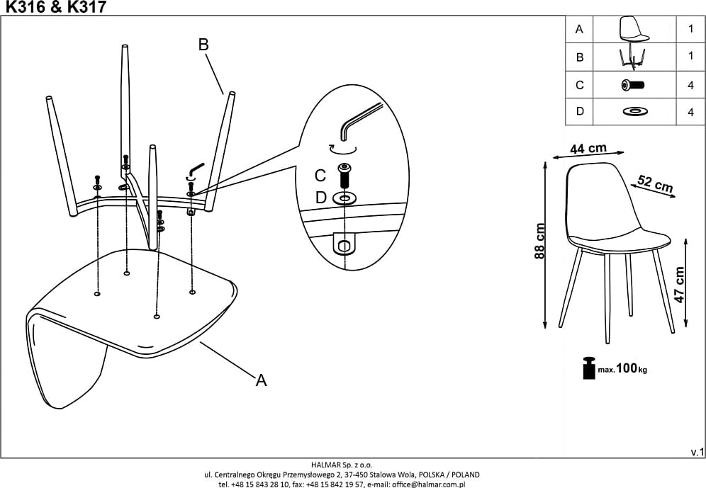 Kitchen Chair East Salford | size: Width: 44cm, Height: 87cm, Depth: 56cm | color: Gray | image: 8 | variant: 1006937