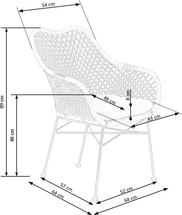Kitchen Chair K336 | size: Width: 64cm, Height: 89cm, Depth: 64cm | color: Beige | image: 5 | variant: 1011495