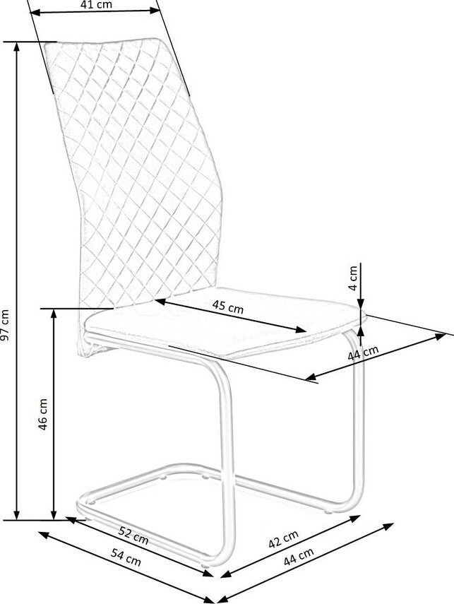 Kitchen Chair K444 | size: Width: 44cm, Height: 97cm, Depth: 54cm | color: Green | image: 8 | variant: 1003291
