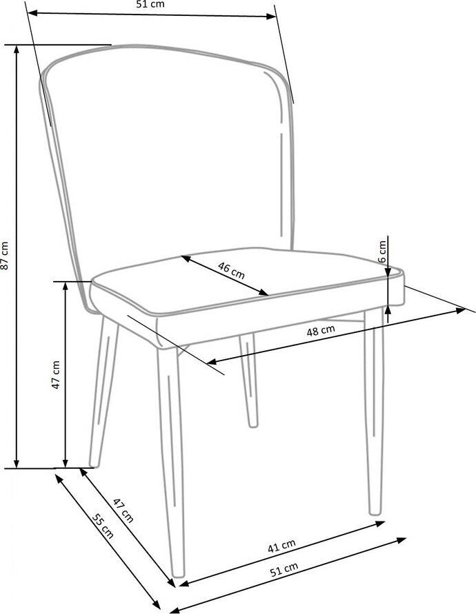 Kitchen Chair K446 | size: Width: 51cm, Height: 86cm, Depth: 55cm | color: Gray | image: 7 | variant: 1003296