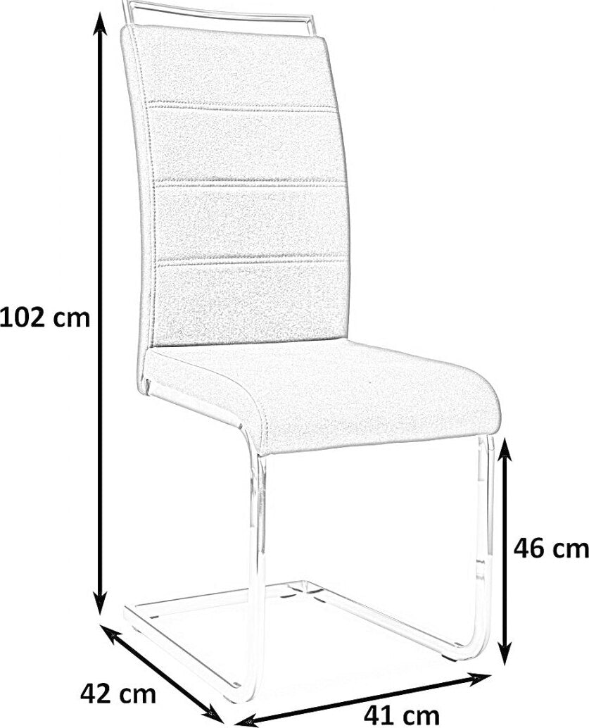 Kitchen Chair Leningrad | size: Width: 41cm, Height: 102cm, Depth: 42cm | color: Beige | image: 4 | variant: 1003629