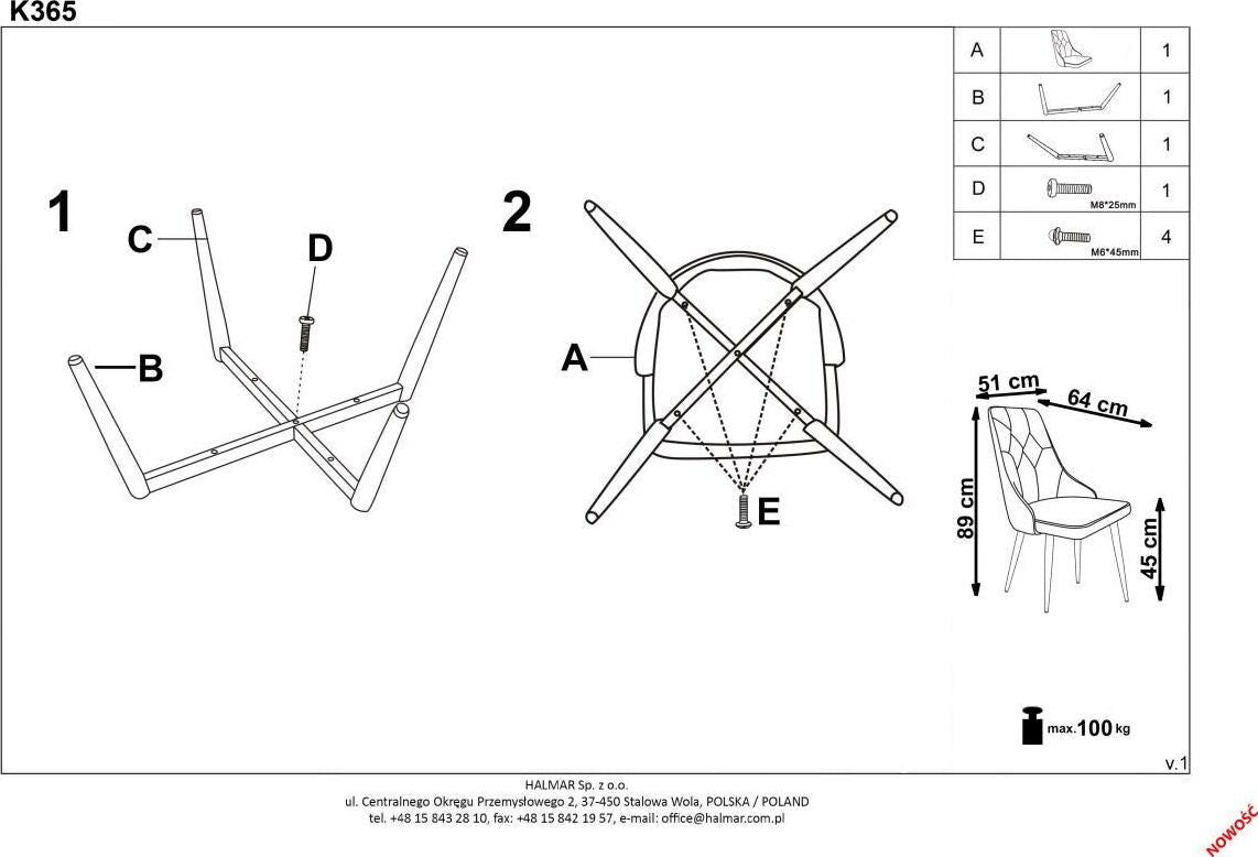 Kitchen Chair Ljubljana | size: Width: 52cm, Height: 90cm, Depth: 57cm | color: Red | image: 9 | variant: 1002269