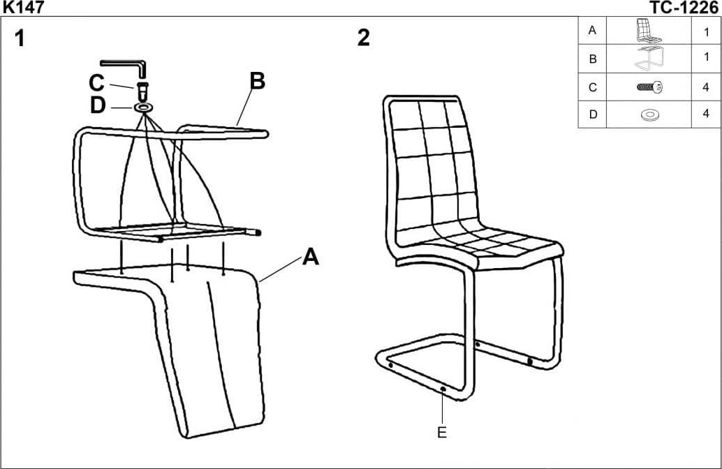 Kitchen Chair Parnu | size: Width: 42cm, Height: 101cm, Depth: 55cm | color: White | image: 9 | variant: 1002149