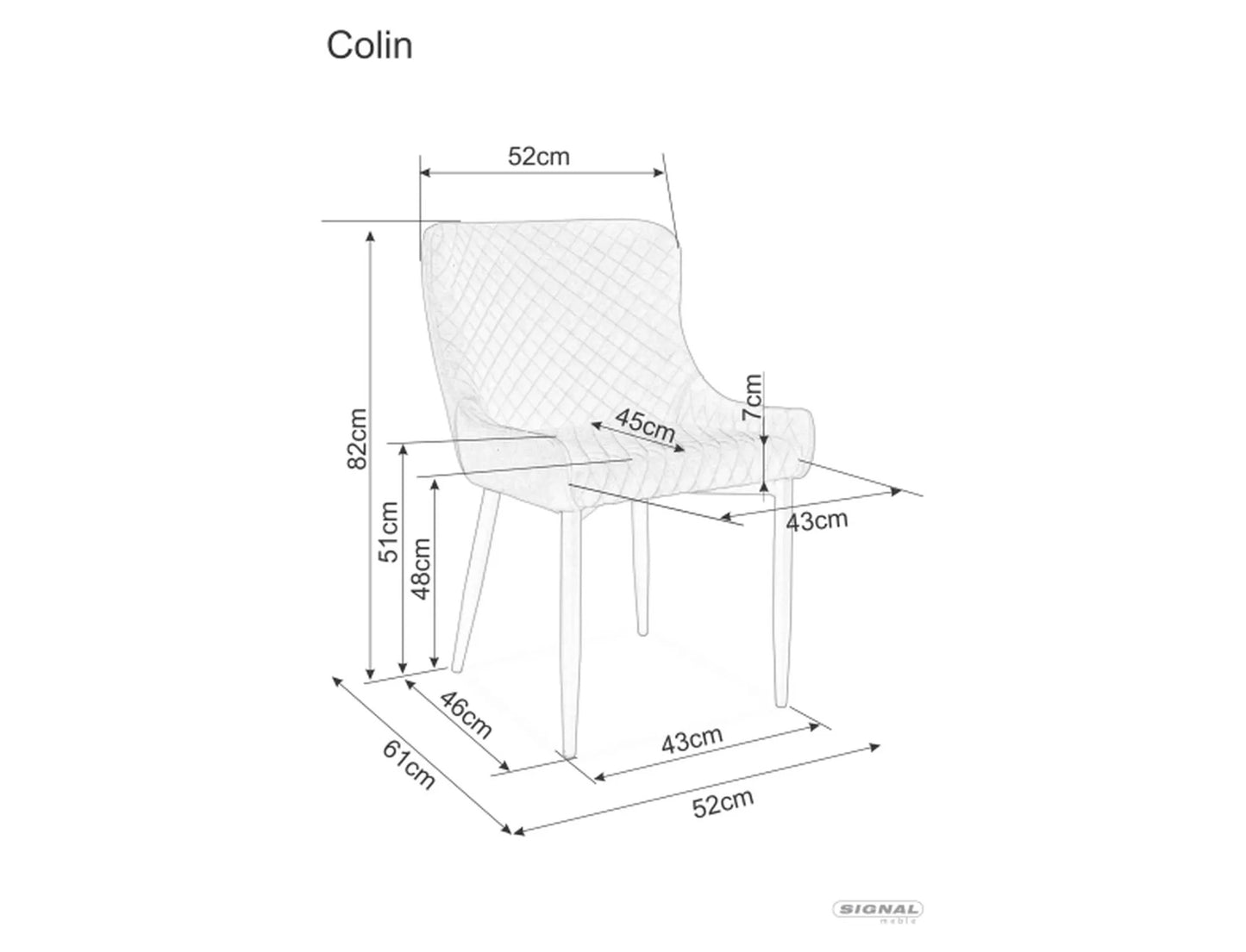Kitchen Chair Salvador | size: Width: 52cm, Height: 82cm, Depth: 45cm | color: Green | image: 4 | variant: 1003892