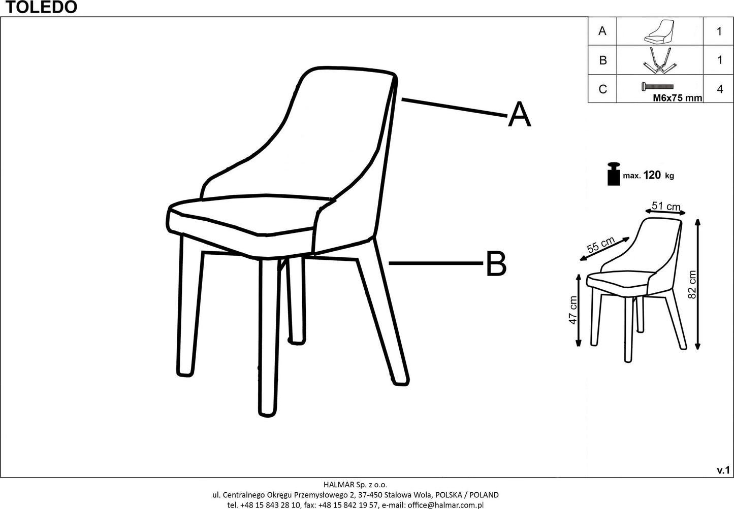 Kitchen Chair St Etienne | size: Width: 51cm, Height: 82cm, Depth: 55cm | color: Beige | image: 9 | variant: 1002592