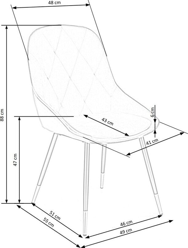 Kitchen Chair Tashkent | size: Width: 49cm, Height: 88cm, Depth: 55cm | color: Gray | image: 6 | variant: 1002377