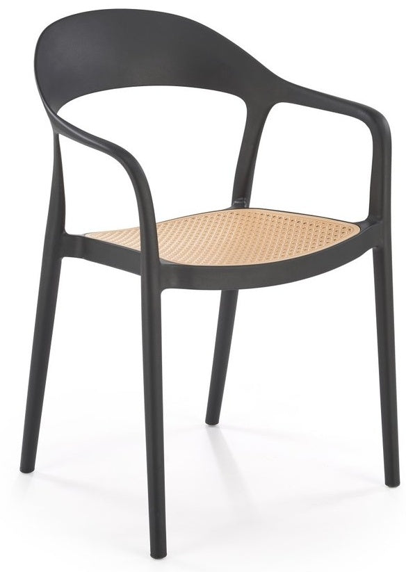Kitchen Chair Tours | size: Width: 57cm, Height: 80cm, Depth: 52cm | color: Beige/Black | image: 0 | variant: 1002636