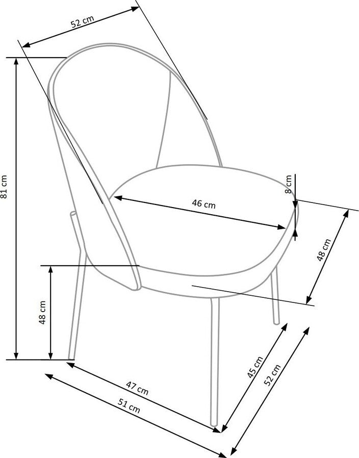 Kitchen Chair West Kirkwall | size: Width: 52cm, Height: 81cm, Depth: 53cm | color: Gray | image: 6 | variant: 1007097
