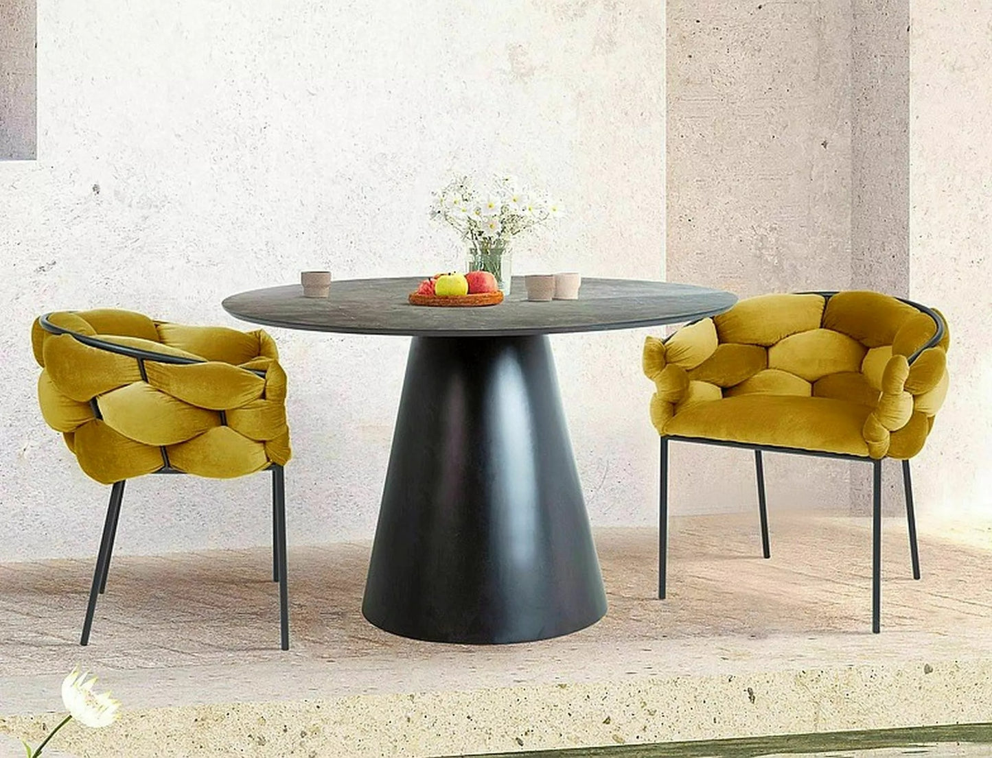 Kitchen Chair Xiamen | size: Width: 76cm, Height: 75cm, Depth: 40cm | color: Yellow | image: 4 | variant: 1003798