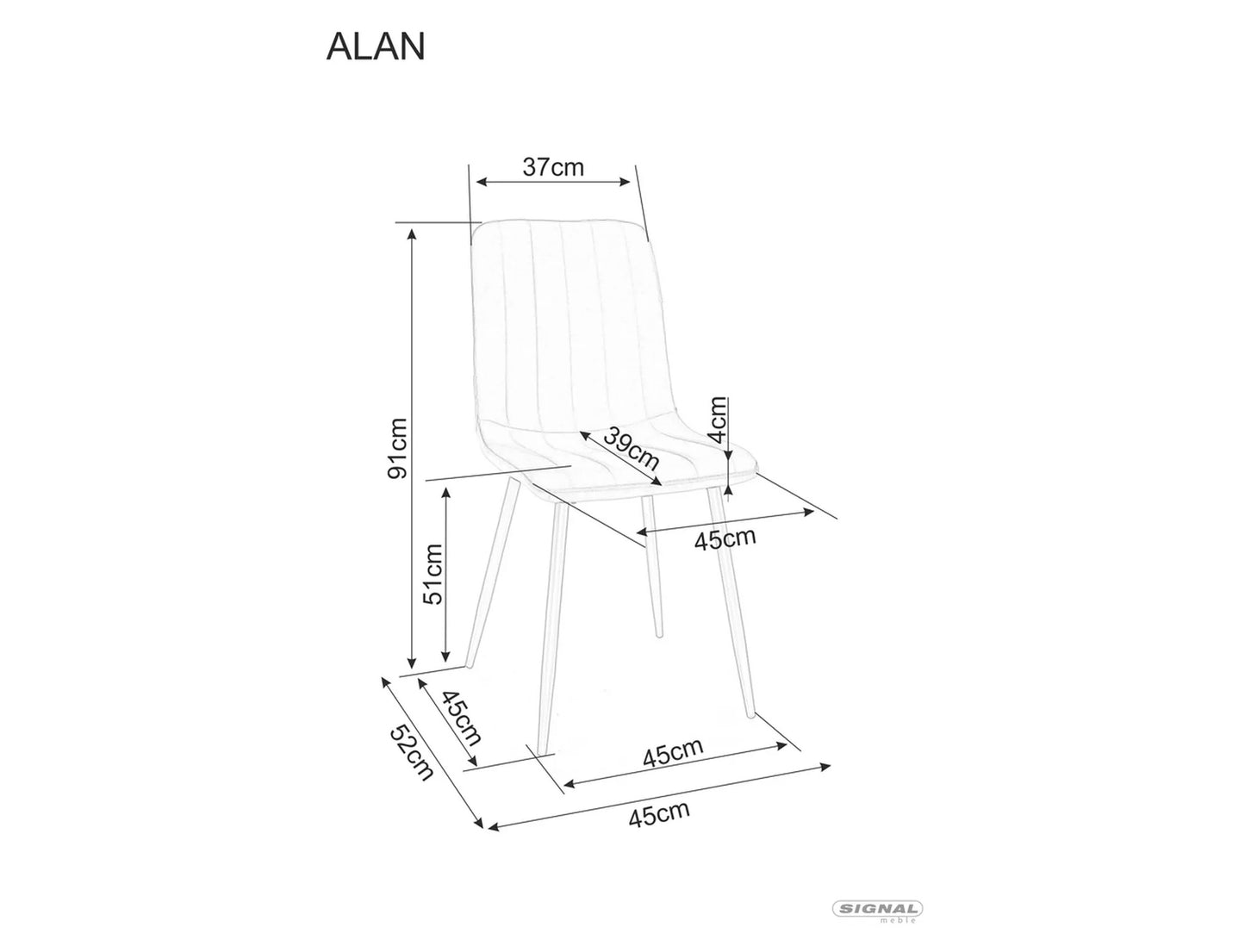 Kitchen Chair Zadar | size: Width: 45cm, Height: 91cm, Depth: 39cm | color: Beige | image: 1 | variant: 1003997
