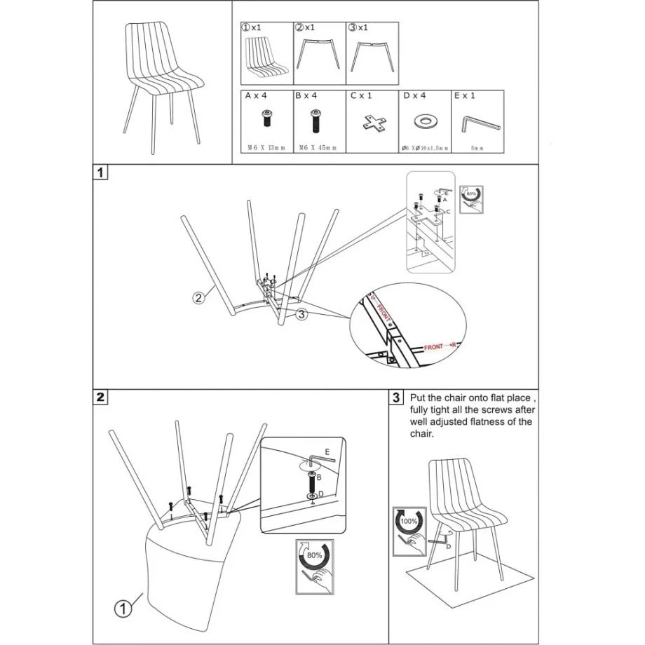 Kitchen Chair Zadar | size: Width: 45cm, Height: 91cm, Depth: 39cm | color: Black | image: 2 | variant: 1003991